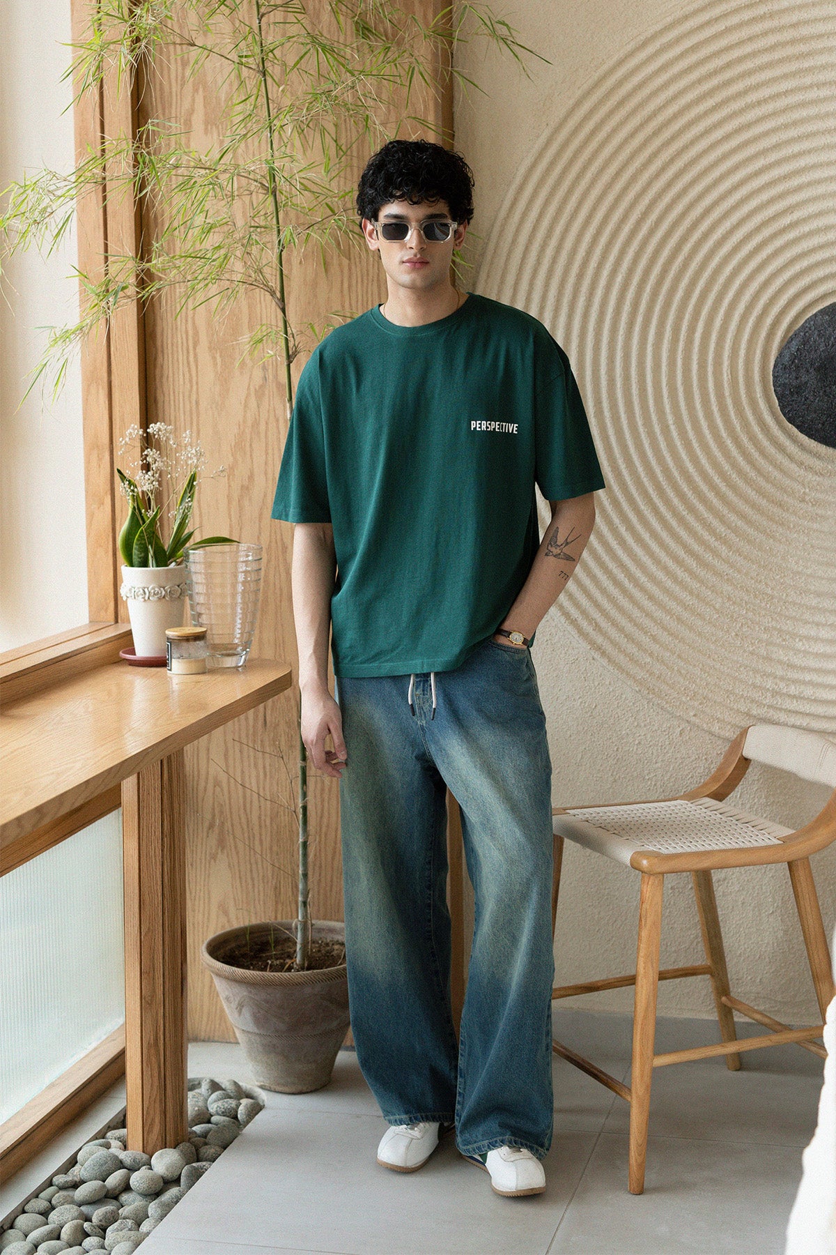 DRIFT WIDE LEG DENIM DIRTY OLIVE WASH