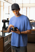 STONE WASHED OVERSIZED TEE MOUNTAIN BLUE BIRD
