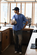 GRAVITY BAGGY STRAIGHT DENIM DUSTY INDIGO WASH