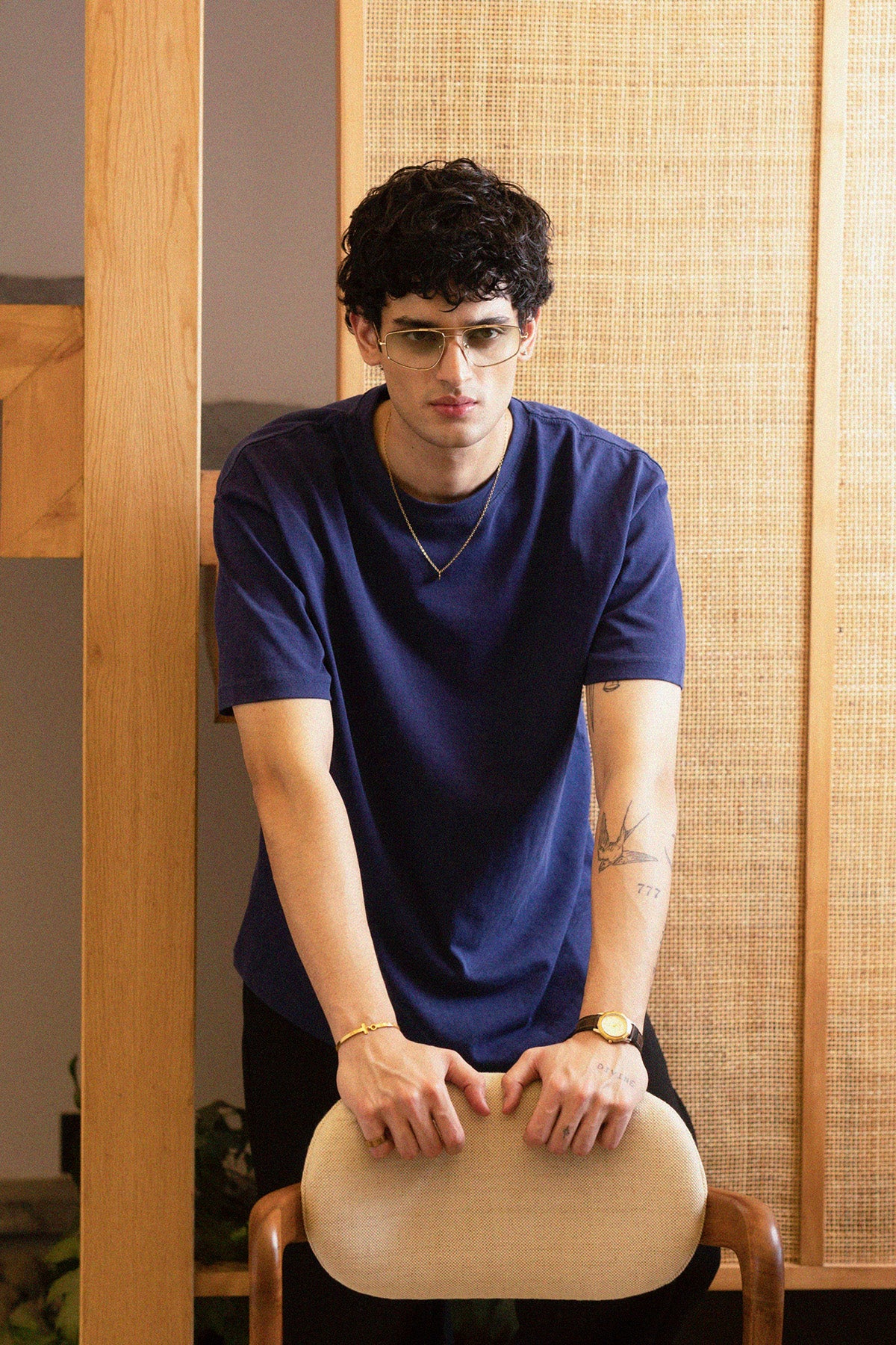STONE WASHED OVERSIZED TEE MEDIEVAL BLUE