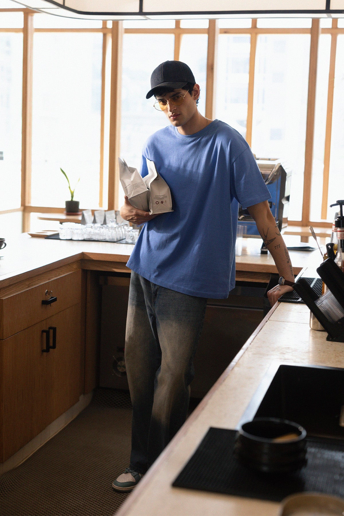 STONE WASHED OVERSIZED TEE SOLEMNITY