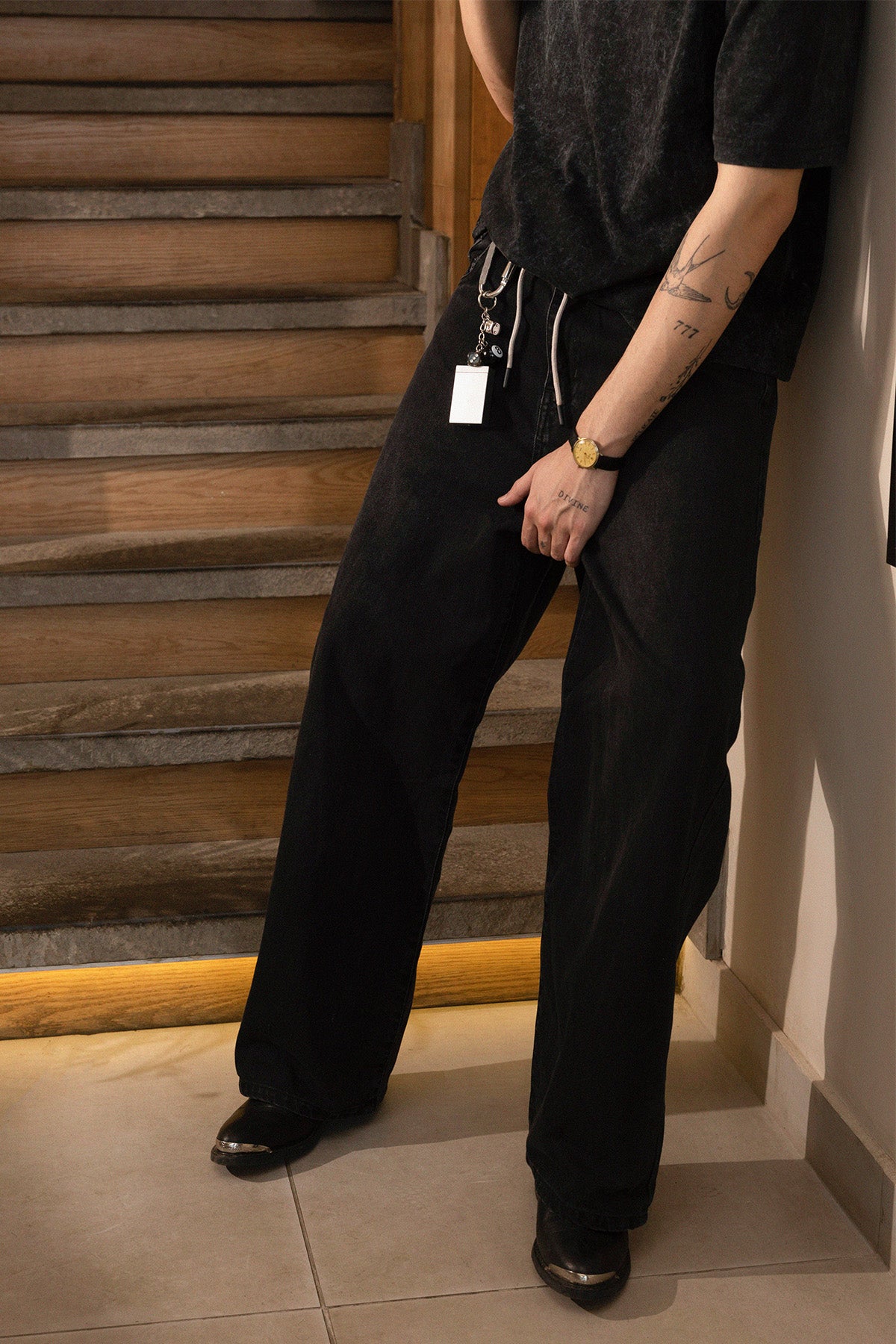 DRIFT WIDE LEG DENIM VINTAGE BLACK WASH
