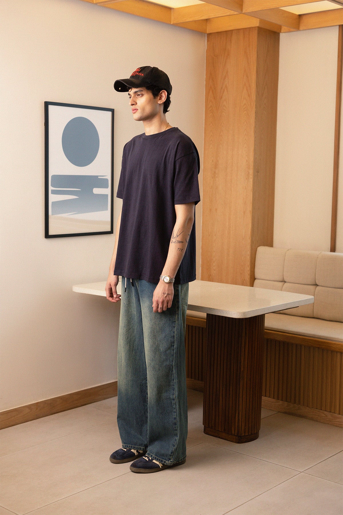 STONE WASHED OVERSIZED TEE SOLEMNITY