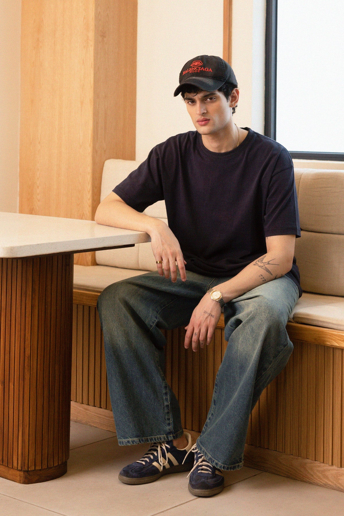STONE WASHED OVERSIZED TEE SOLEMNITY