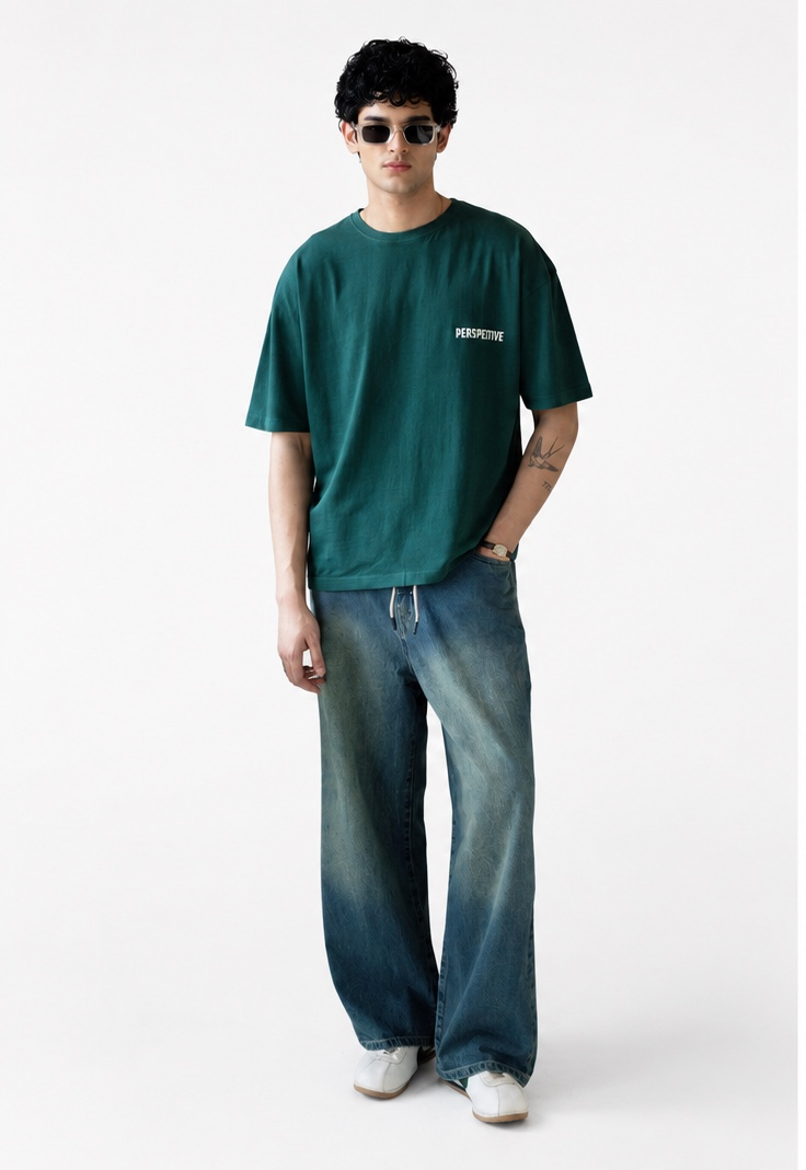 BOXY PUFF PRINT TEE FOREST BIOME